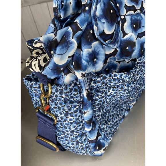 MARC BY MARC JACOBS Bright Blue Baby Travel Weekender Shopper Tote Bag Floral - Picture 6 of 10